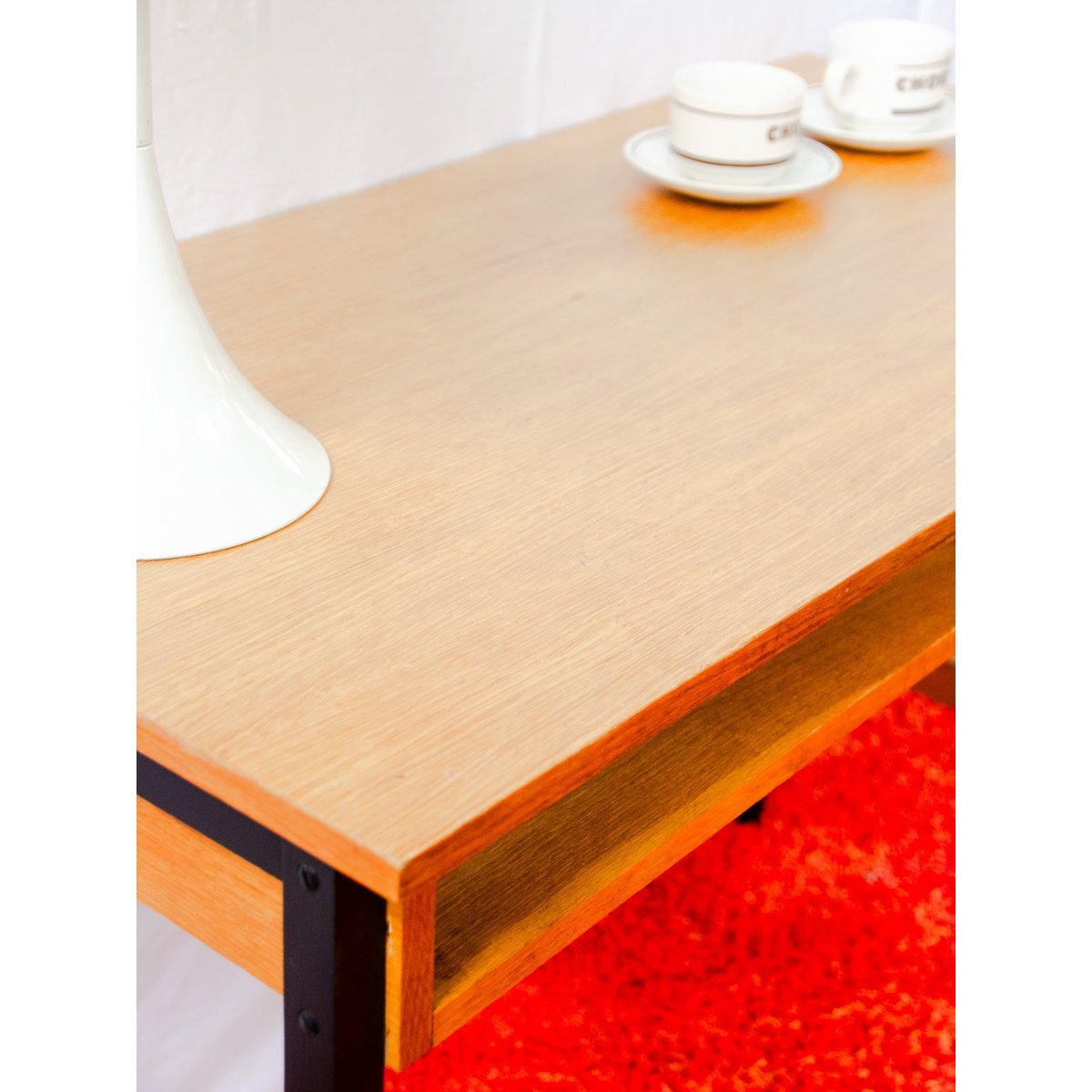 Bureau en chêne Yvan N°590 - Bon état bois clair, DEBONGOUT