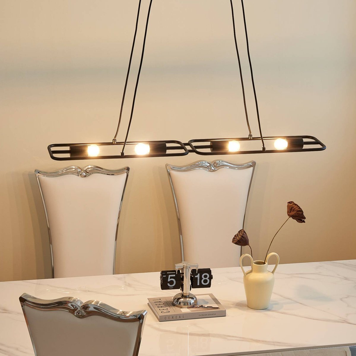 Suspension en métal design, Tornike noir mat, LUCANDE