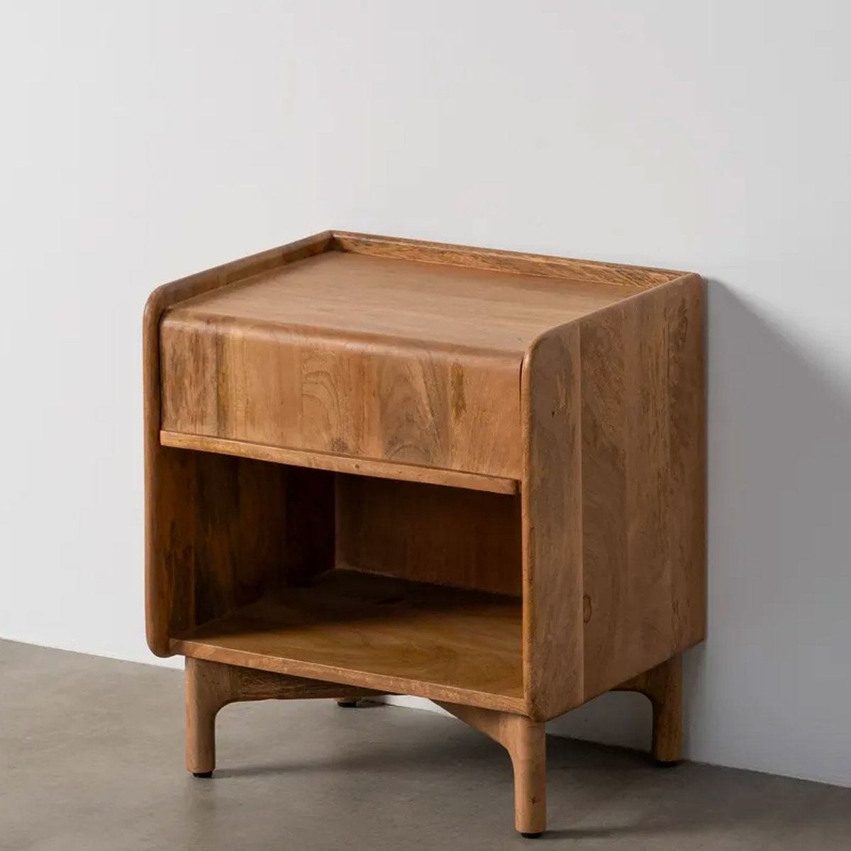 Table de chevet bois massif manguier 1 tiroir 45x35x50cm bois, WADIGA