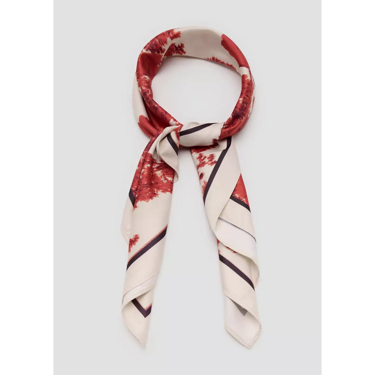 Foulard à fleurs orange brûlé, MANGO