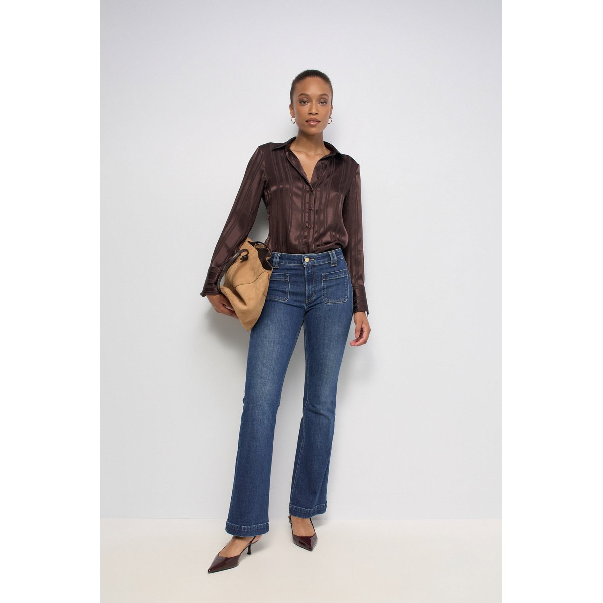 JEAN DESTINY PUSH UP FLARE bleu denim, SALSA JEANS