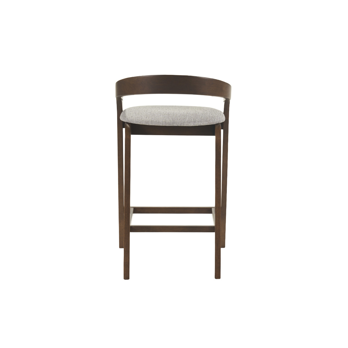 Tabourets de bar en tissu effet velours texturé beige et bois clair H68 cm (lot de 2) PULSO gris, MILIBOO