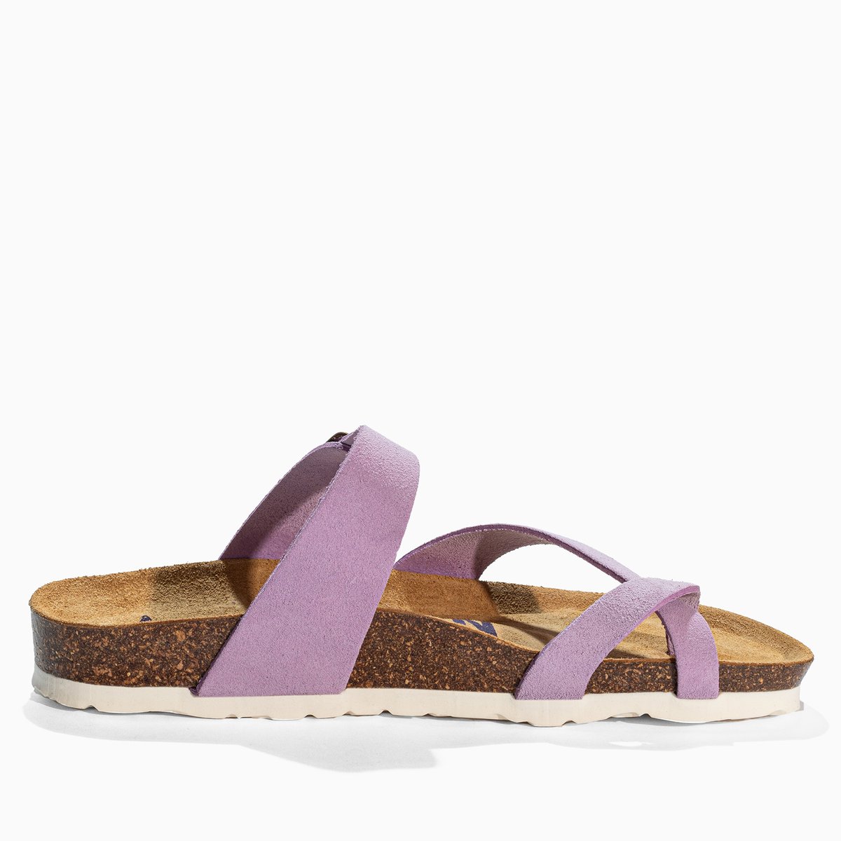 Tongs en cuir suédé DIANE lila, BAYTON