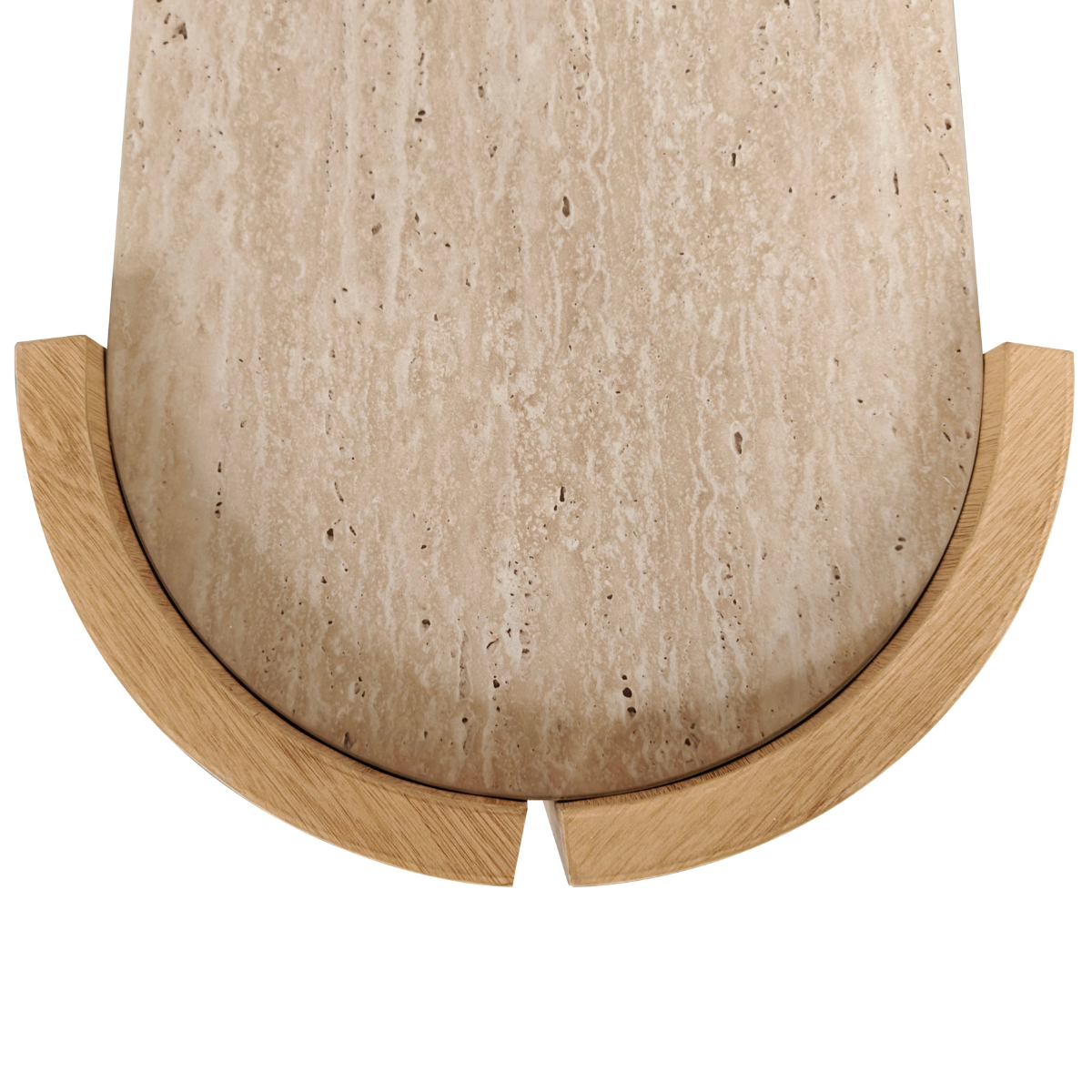 Console décor travertin et bois - IZIA bois clair, CALICOSY
