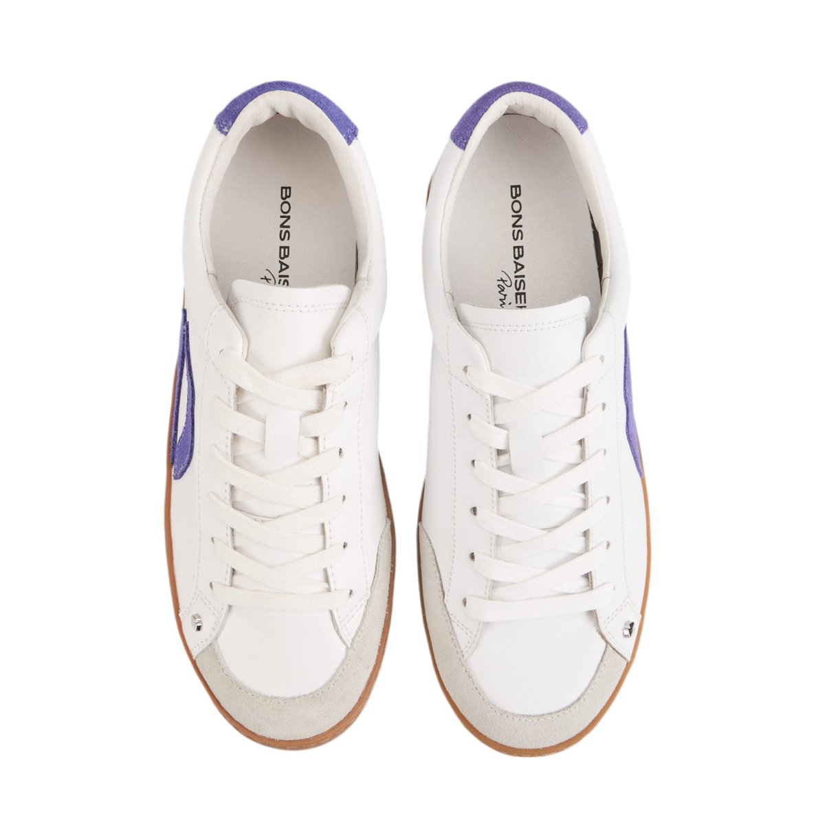 Baskets En Cuir Colette Violet blanc, BONS BAISERS