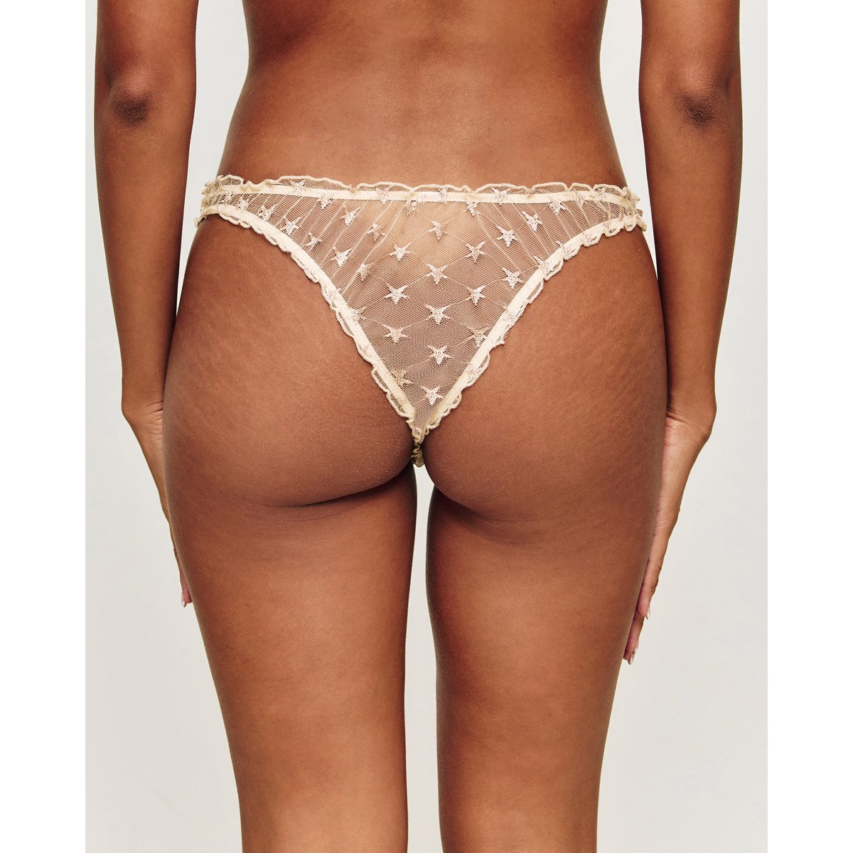 Tanga en mesh à motifs étoiles LATESNACKIZ beige, UNDIZ