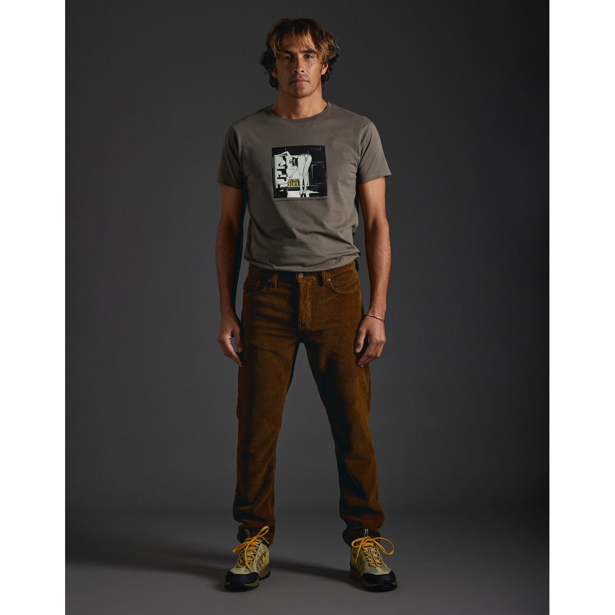 PANTALON REGULAR VELOURS CAPO marron, PULLIN