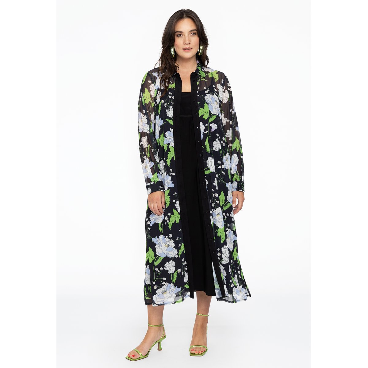 Chemise imprimé / imprimée floral bleu, YOEK