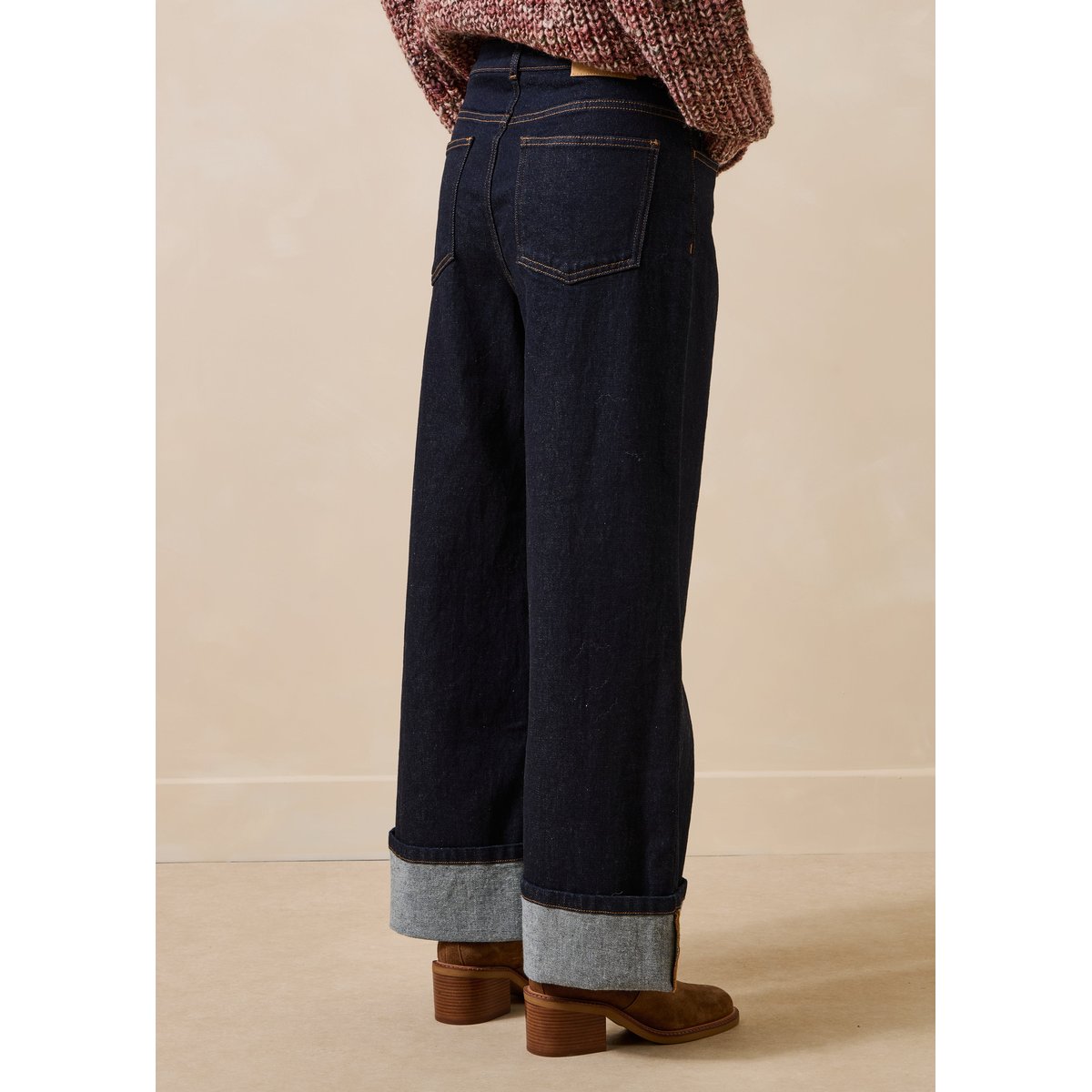 Jean cropped en coton biologique dark brut, LA FEE MARABOUTEE