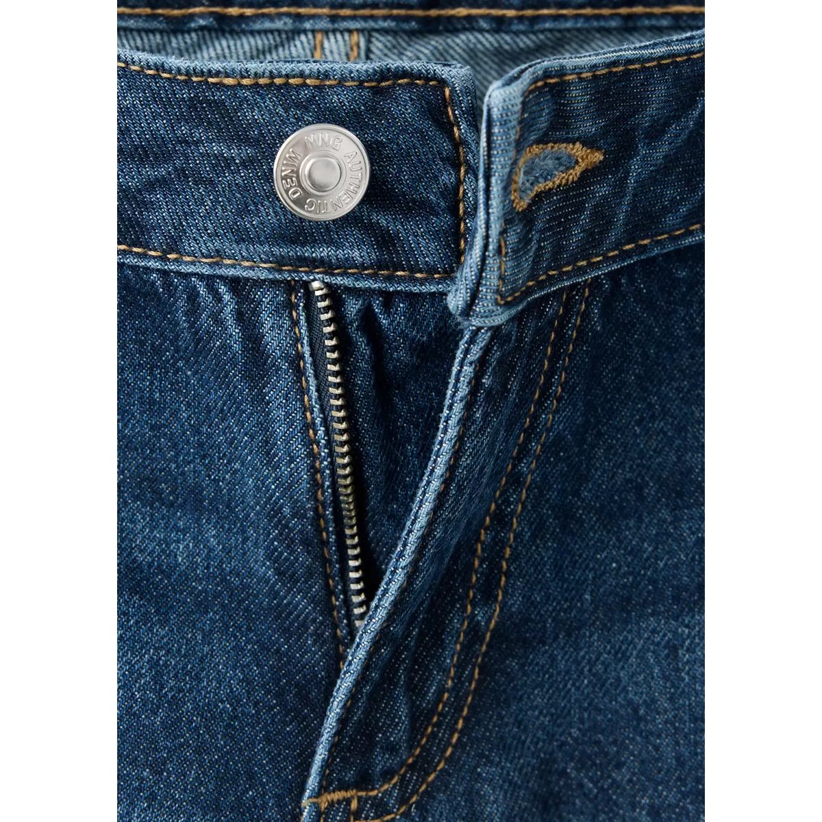 Jean wide leg boutons latérales bleu foncé, MANGO TEEN