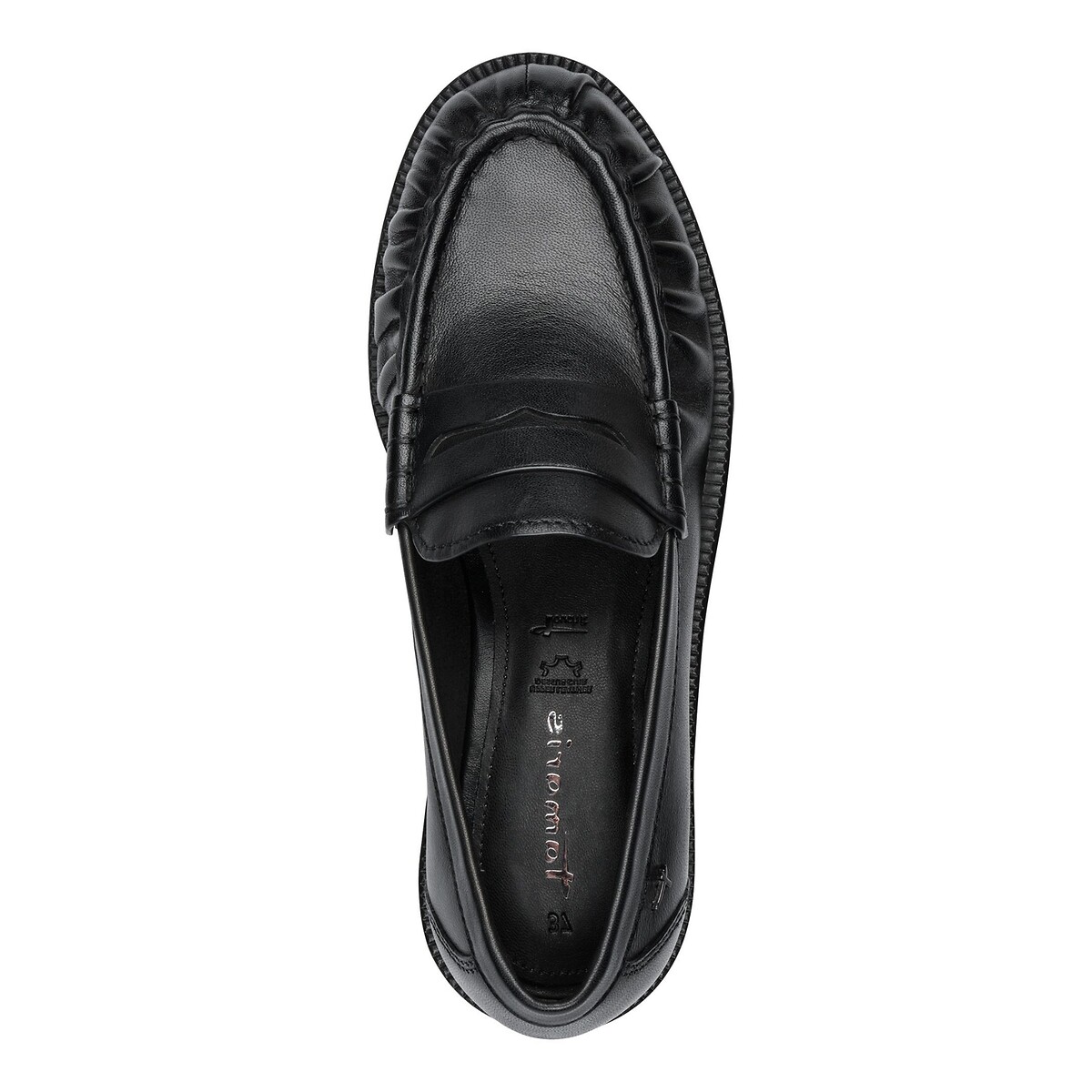 Mocassins en cuir noir, TAMARIS