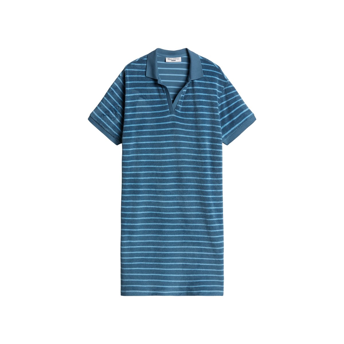 Robe en éponge regular en coton organique bleu, MARC O’POLO DENIM