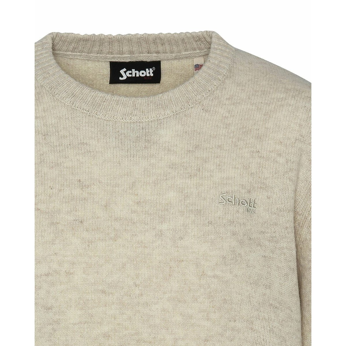 Jersey cuello redondo Lance1 beige , SCHOTT