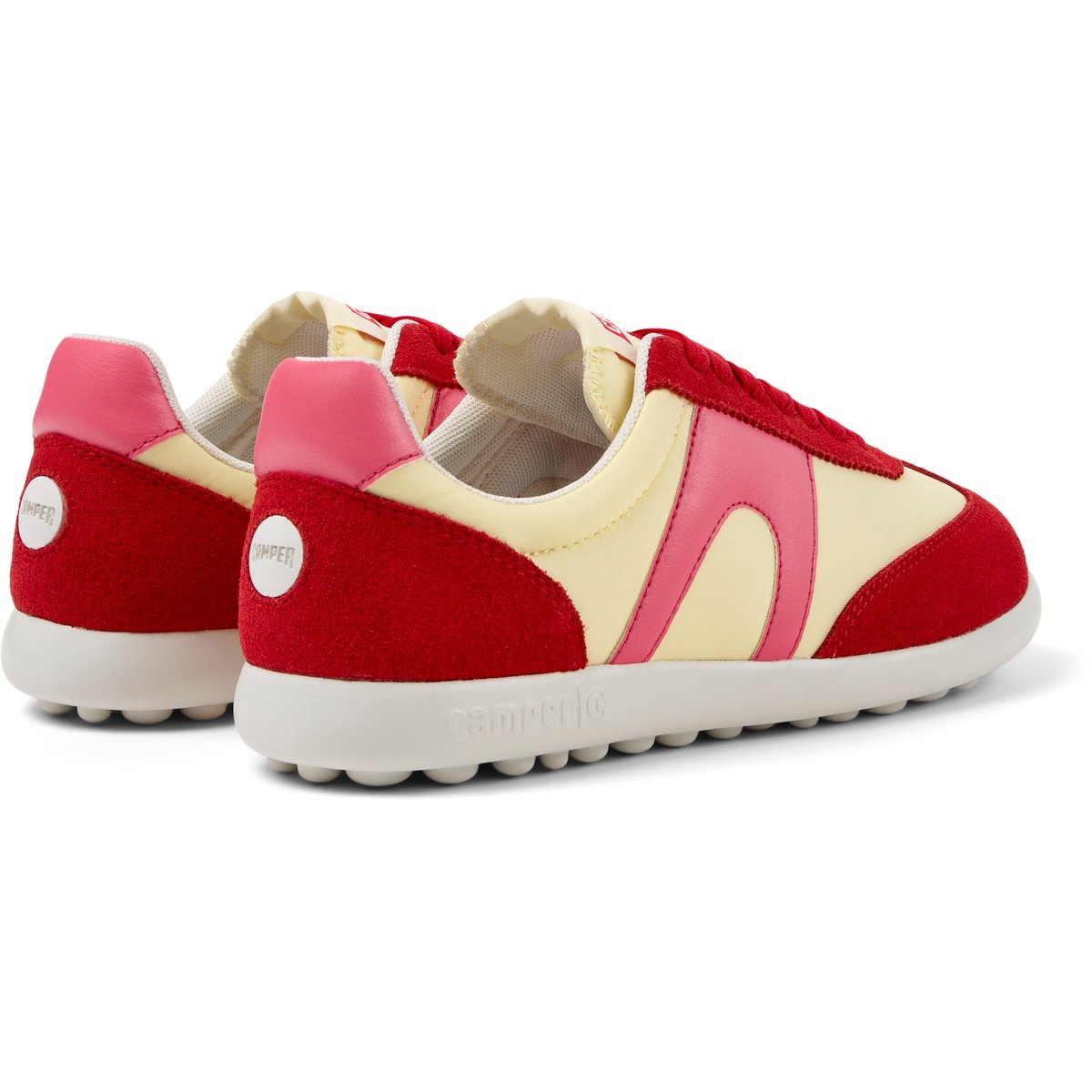 Baskets Cuir PELOTAS XLF jaune rouge, CAMPER