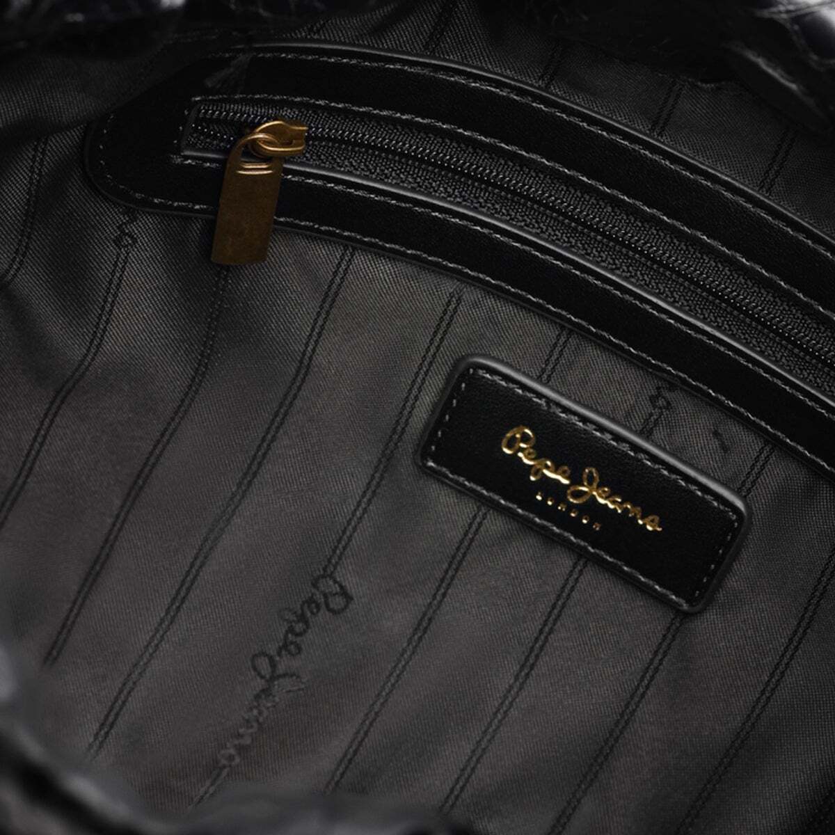 Sac Hobo Effet Cuir noir, PEPE JEANS