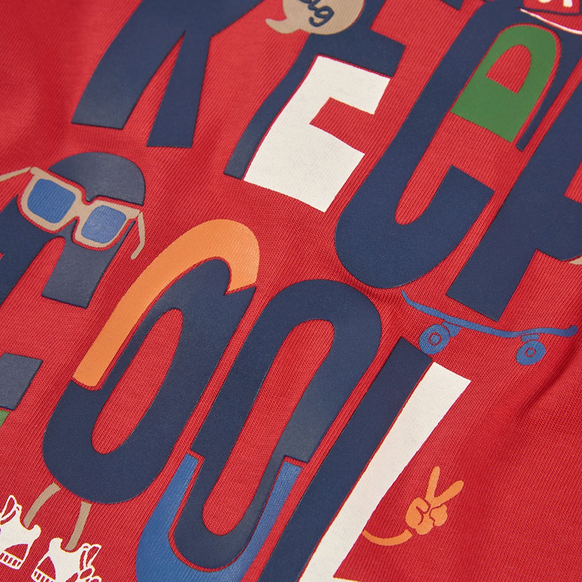 T-shirt en maille garçon imprimé Keep Cool grenat, BOBOLI