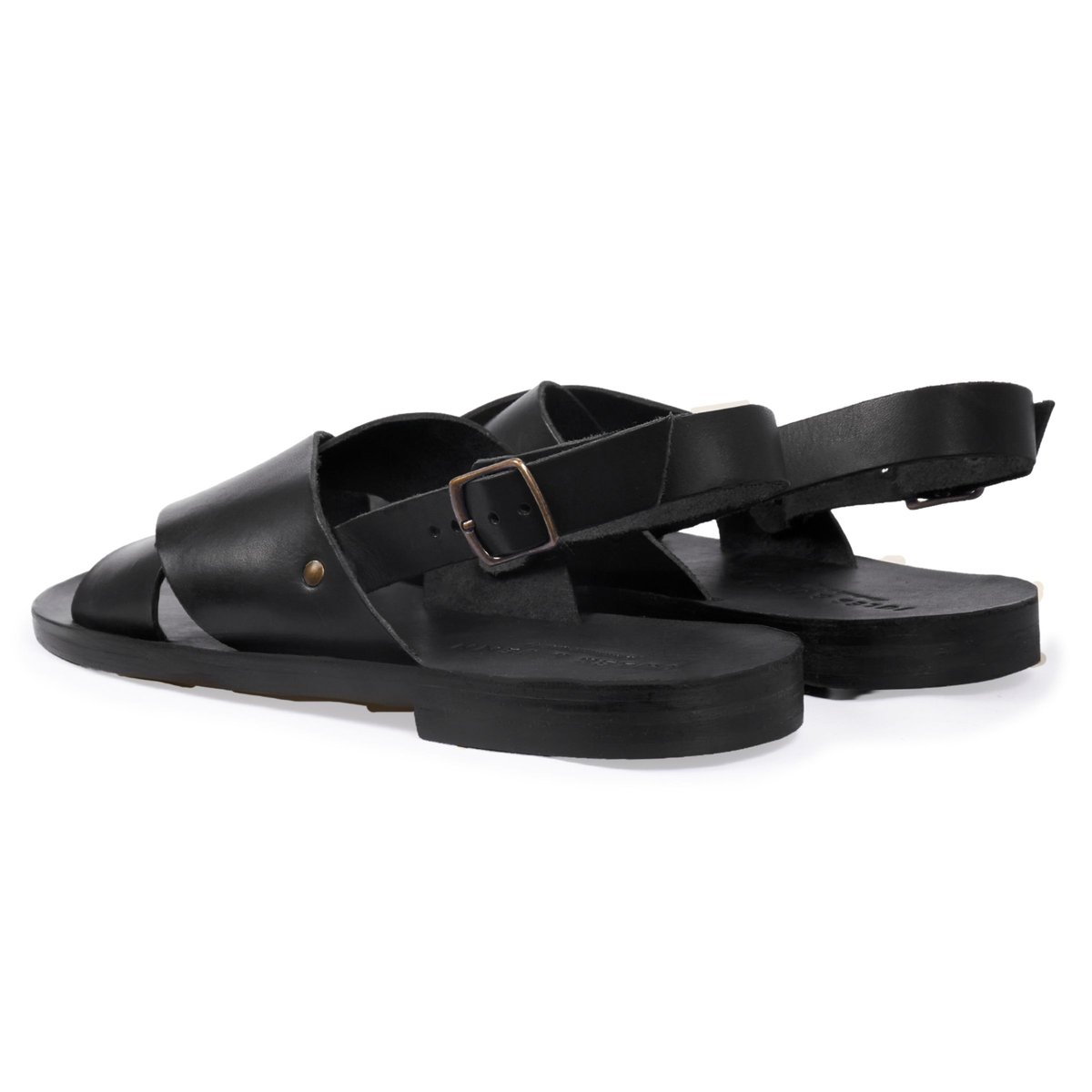 Sandales Enzo cuir lisse noir, JULES & JENN