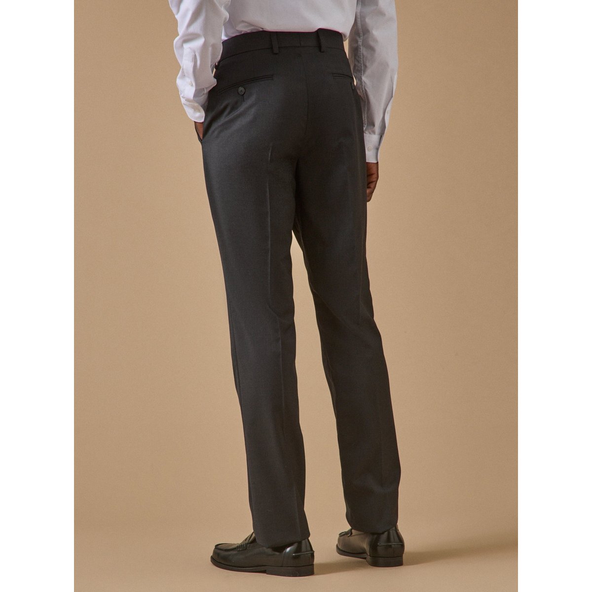 Pantalon de costume 100% laine gris chine fonce, CYRILLUS
