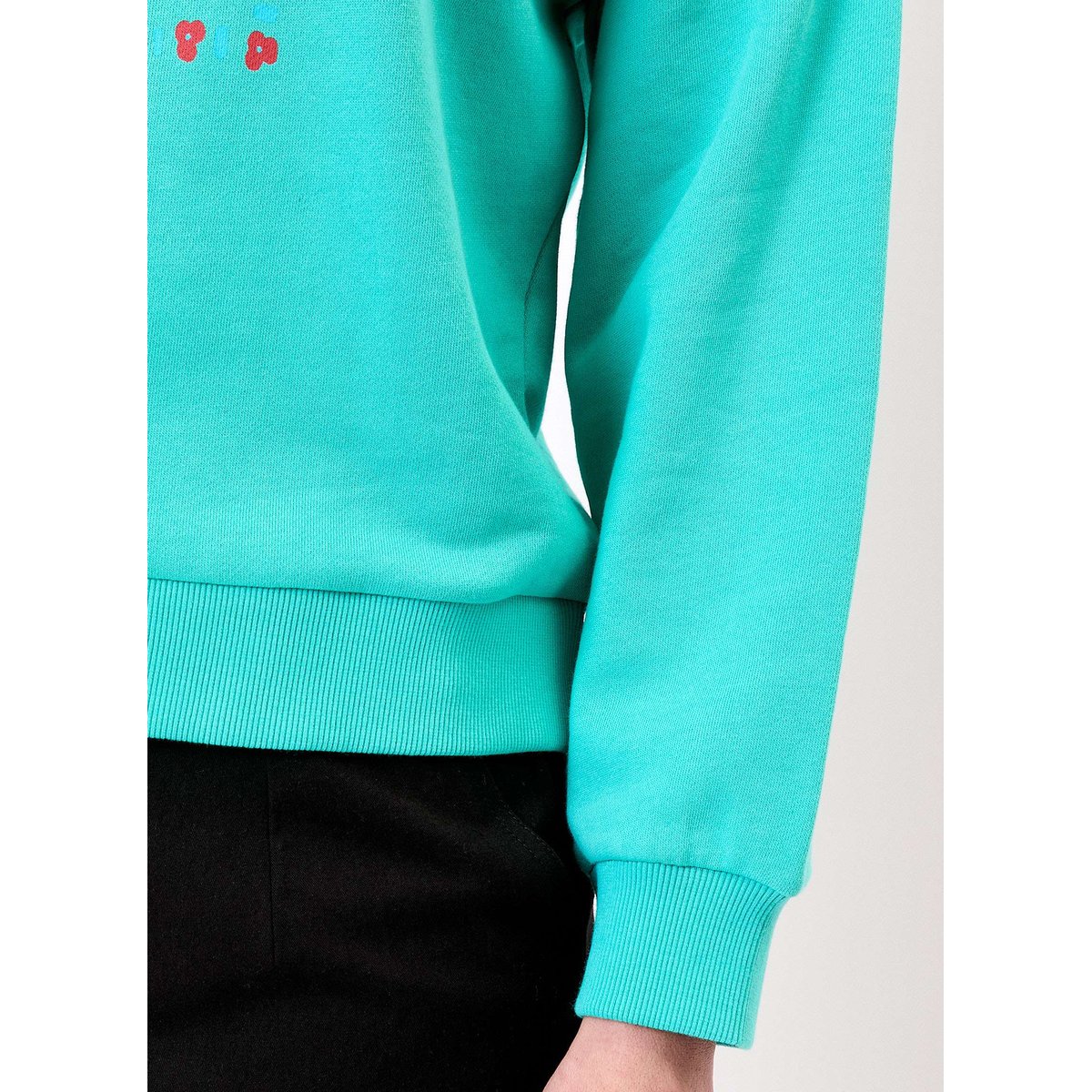 Sweat coton bio col rond PRUNE turquoise prune, PRINCESSE NOMADE
