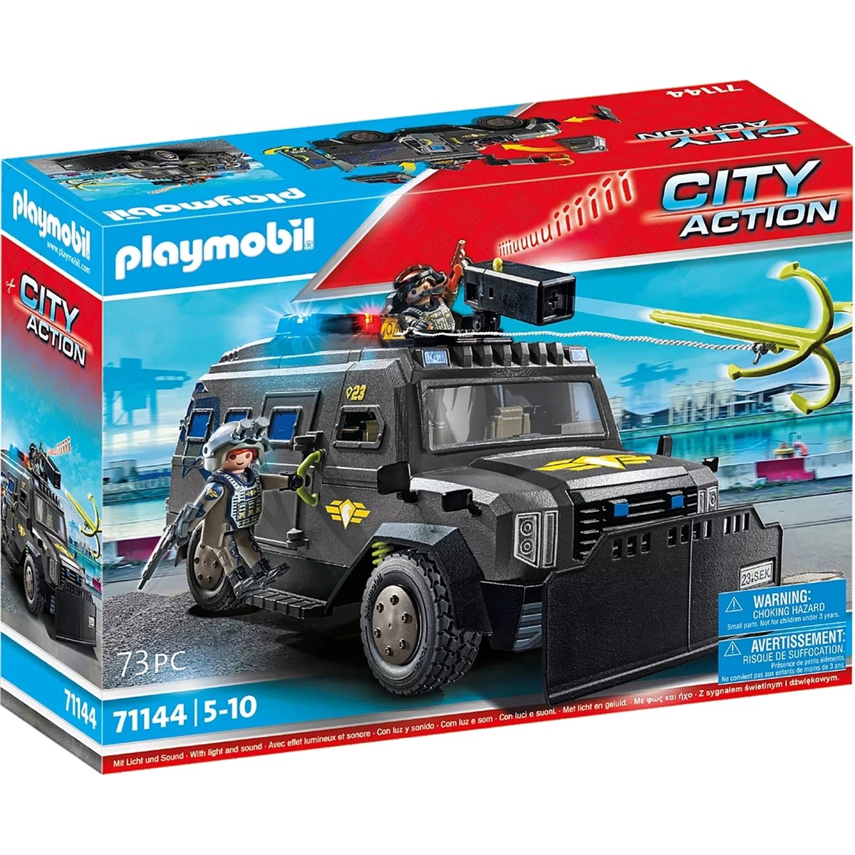 City Action Véhicule d'intervention des forces spéciales noir, PLAYMOBIL