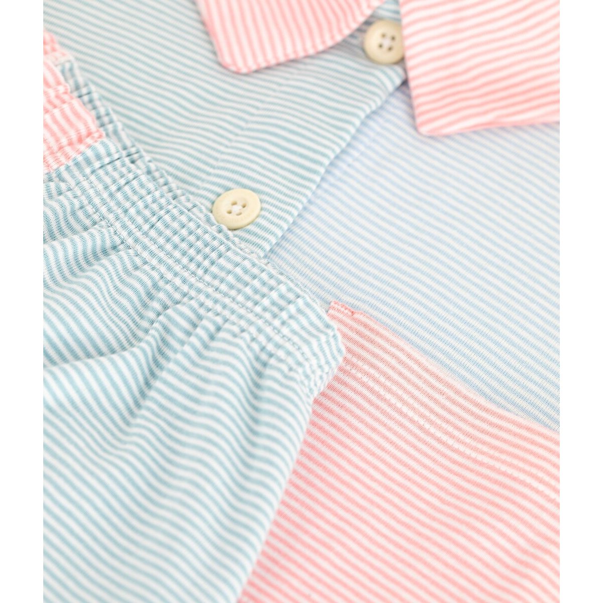 Pyjashort à rayures milleraies rayé multicolore, PETIT BATEAU