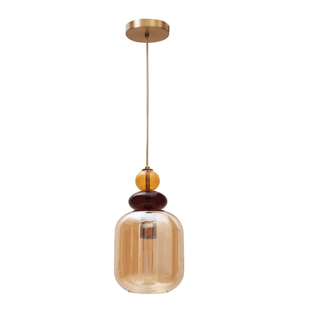 Suspension en verre, CLARISSA orange / cuivré, INSPIRE