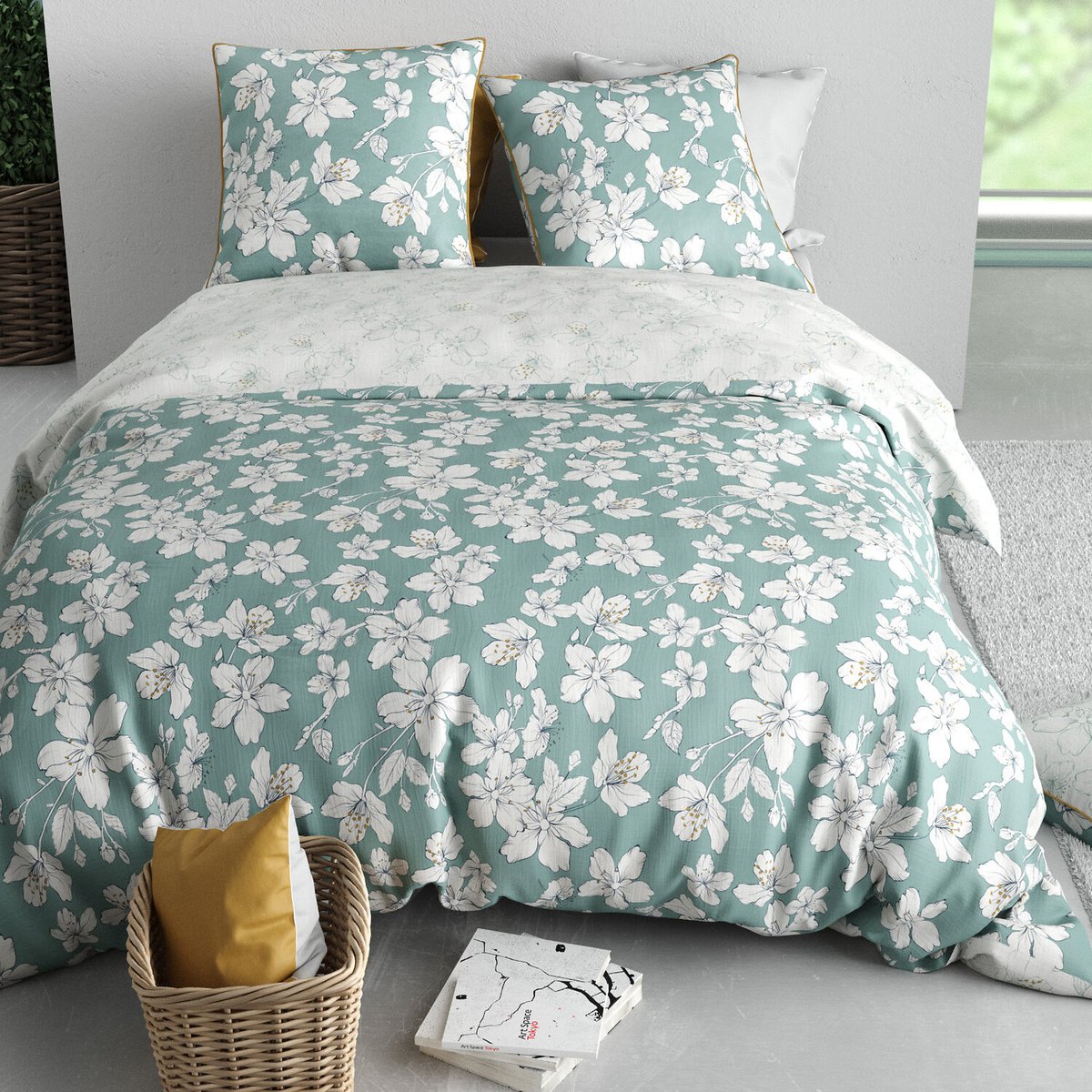 Parure housse de couette 100% coton 57 fils pia imprime, C DESIGN HOME TEXTILE