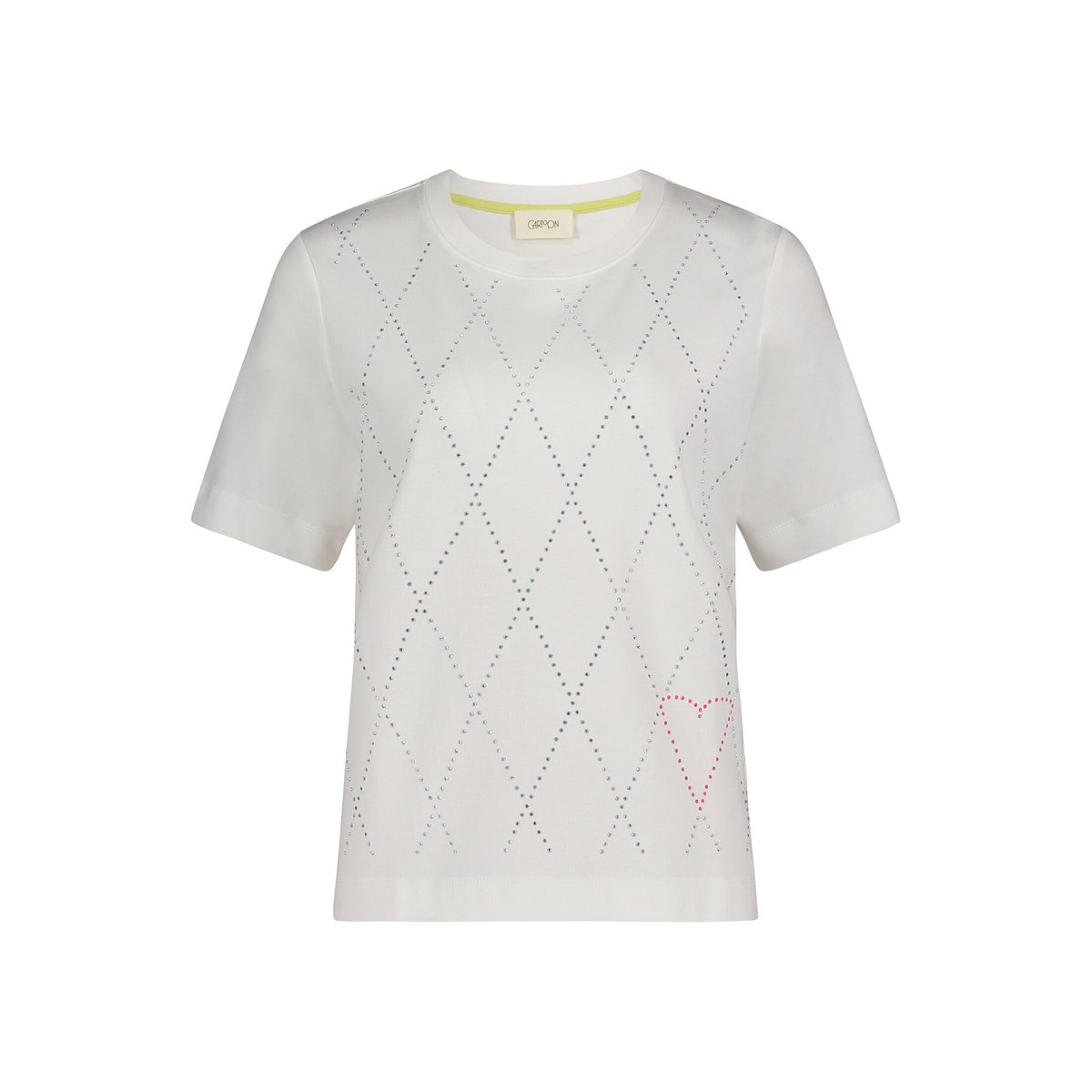 T-shirt à manches courtes à encolure ronde patch cream/pink, CARTOON