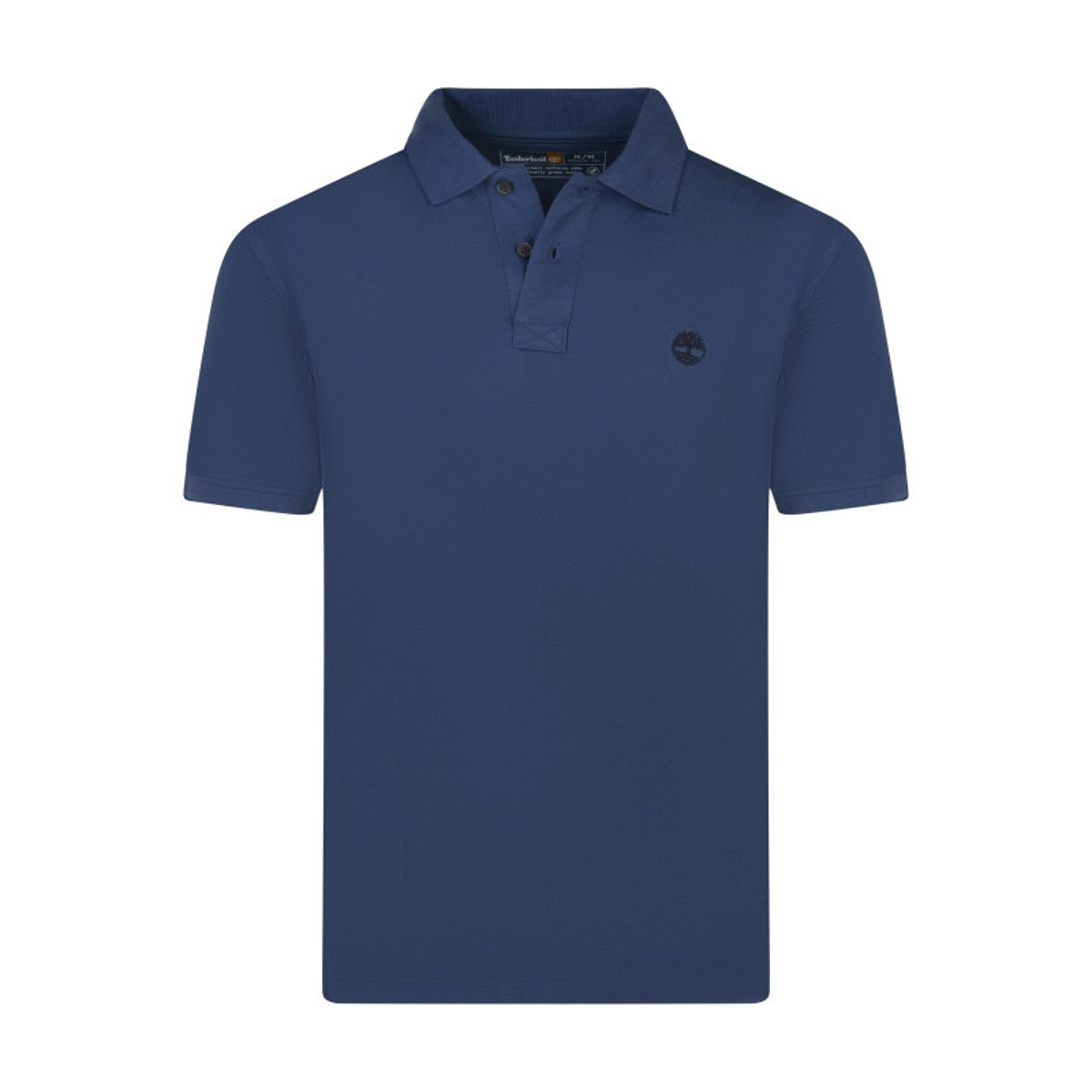 Polo en coton bleu en maille piquée avec une coupe droite et un col à revers bleu, TIMBERLAND