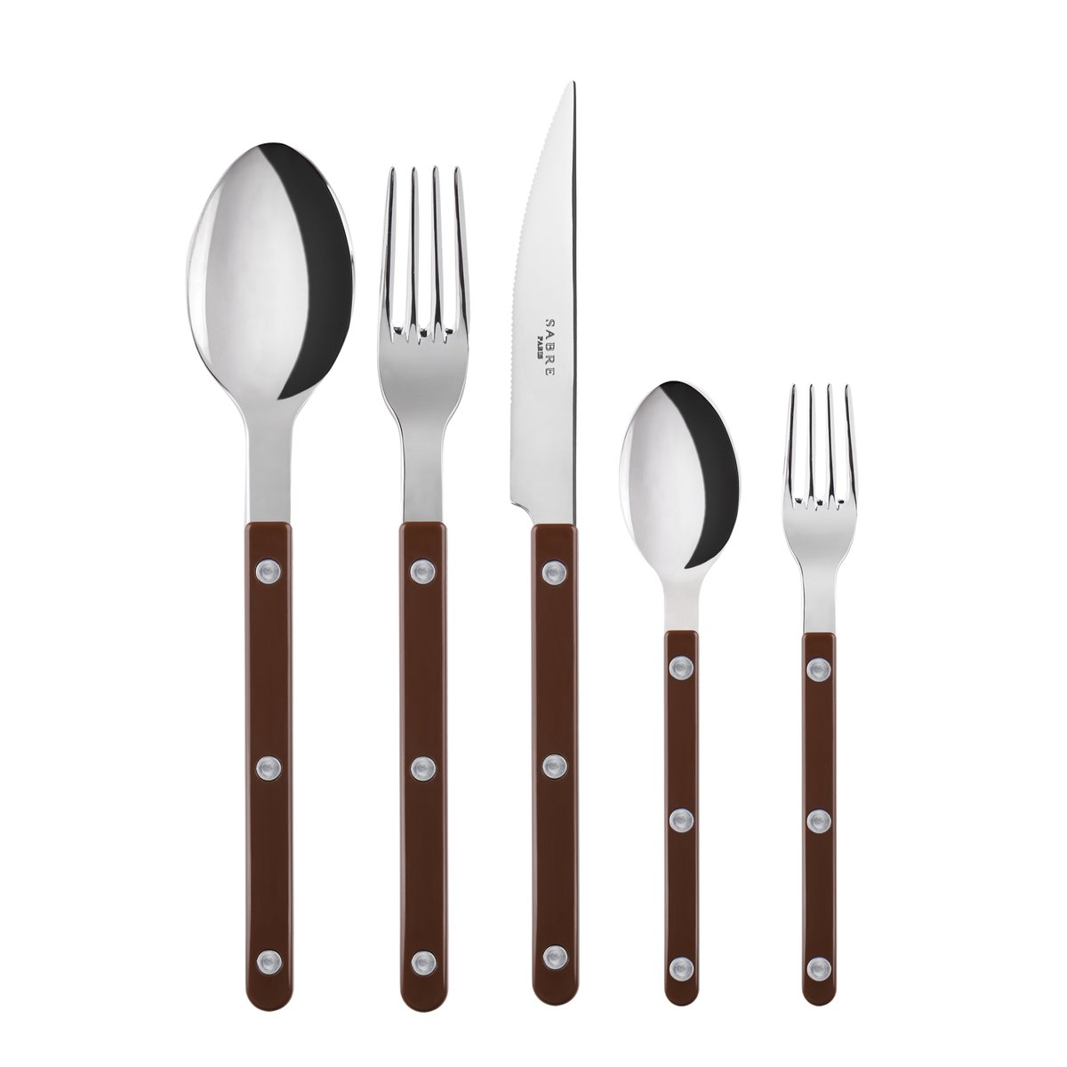 Set de 5 couverts de table, Bistrot chocolat, SABRE