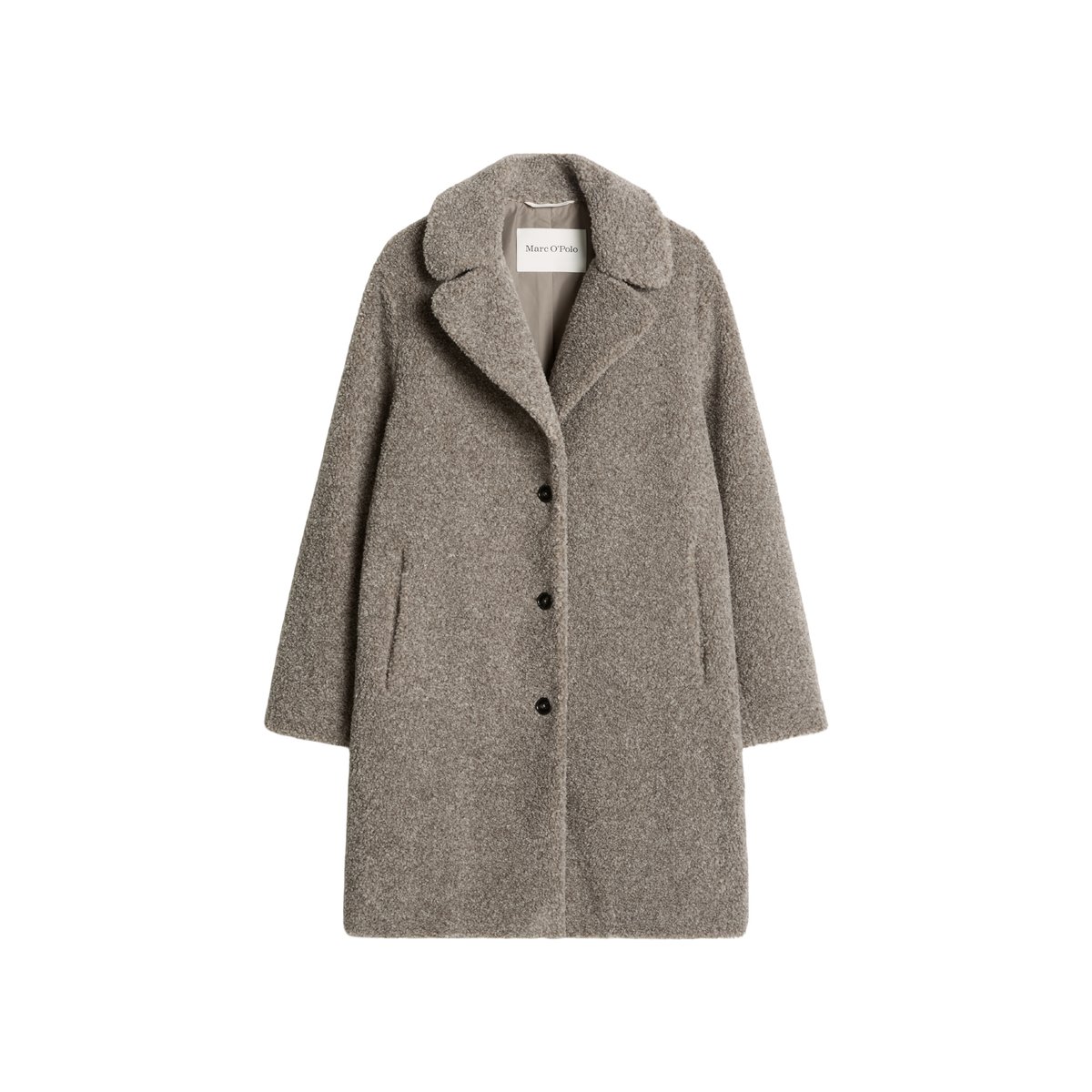 Veste en peluche coupe classique en peluche Curly toute douce beige, MARC O'POLO