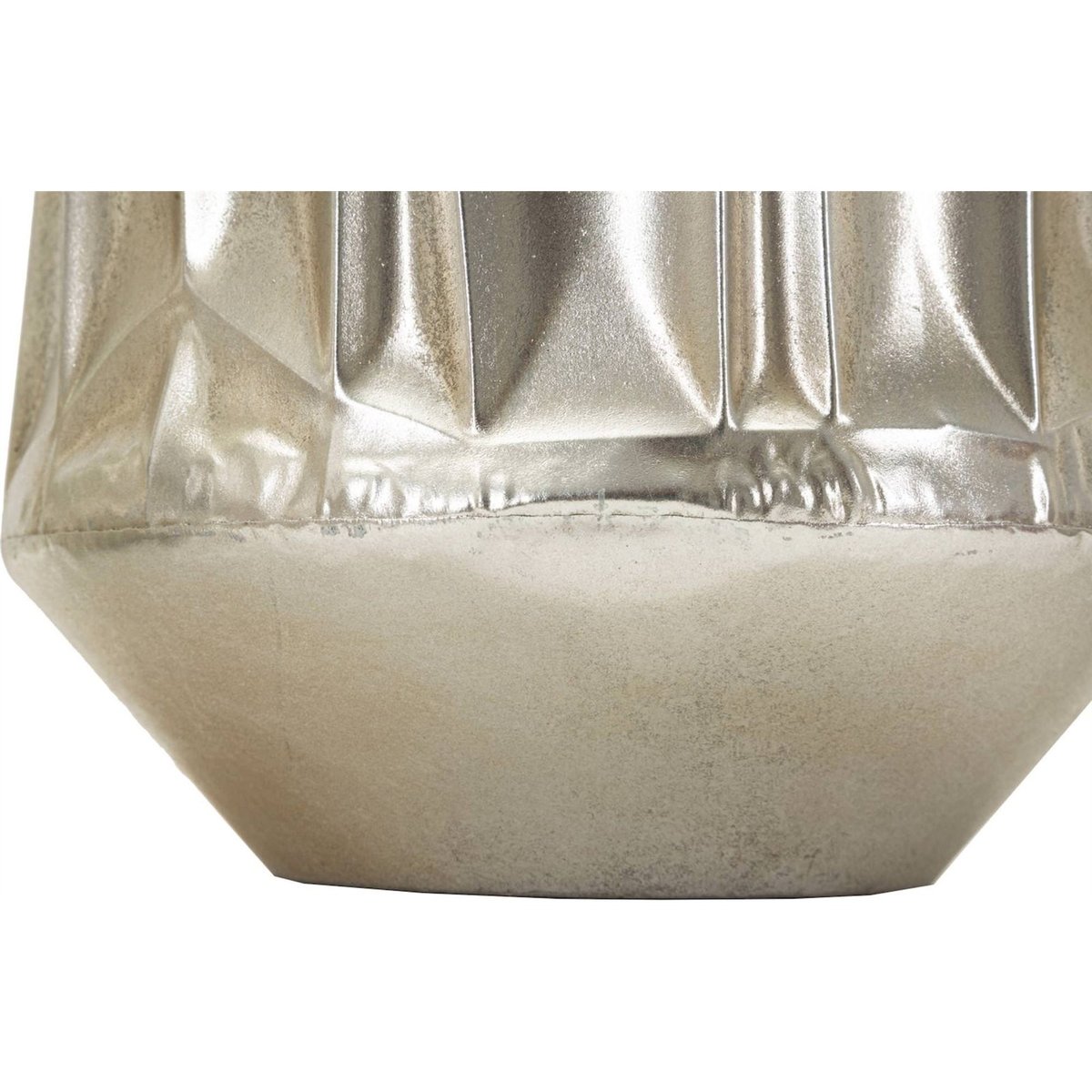Lot de 3 vases en fer facetté GLAM argenté, RECOLLECTION
