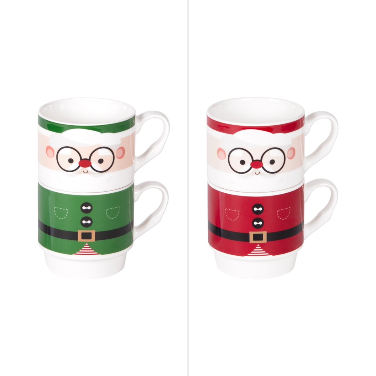 Coffret 2 mugs Hohoho multicolore, TREND'UP