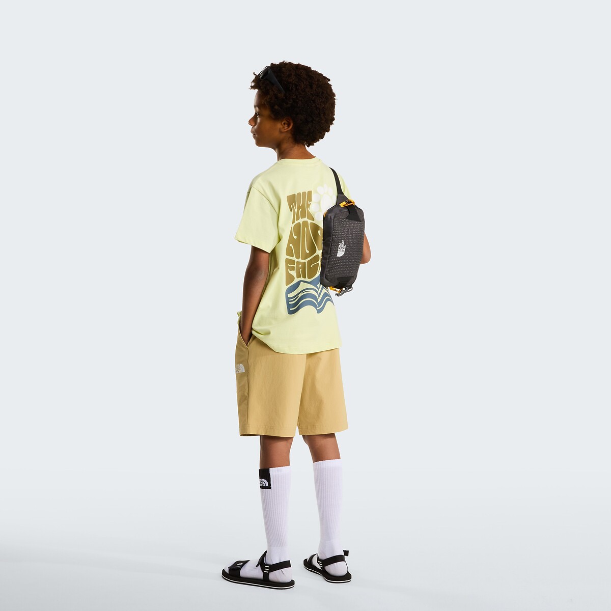 Short Sleeve T-Shirt with Print On Back yellow, THE NORTH FACE