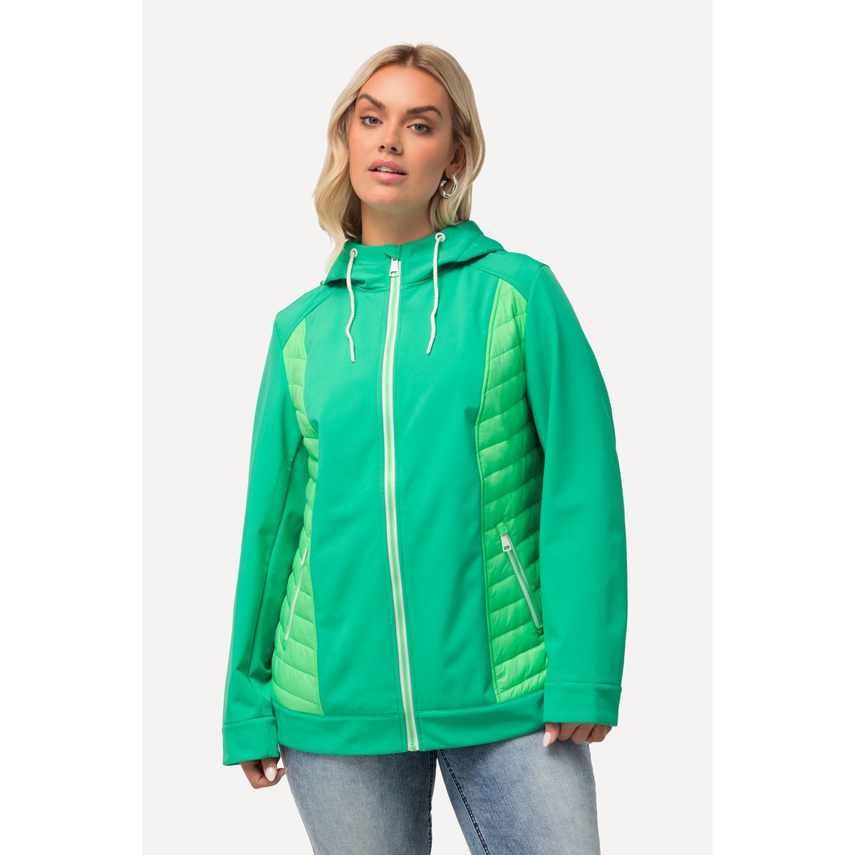 Veste à capuche hybride HYPRAR, imperméable vert printanier, ULLA POPKEN