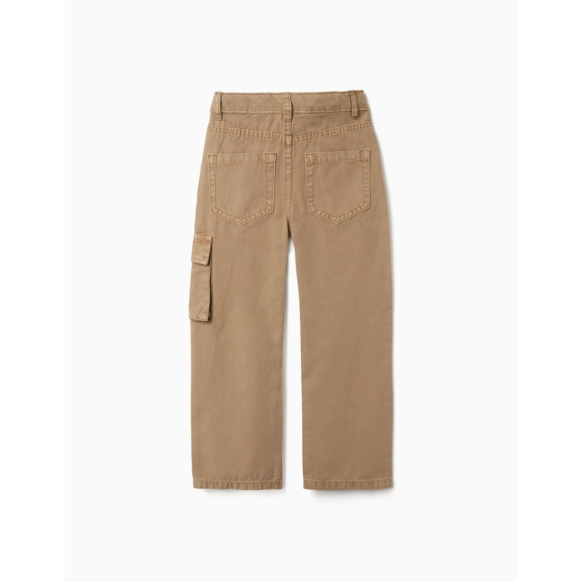 Pantalon en coton à coupe droite avec 5 poches beige, ZIPPY