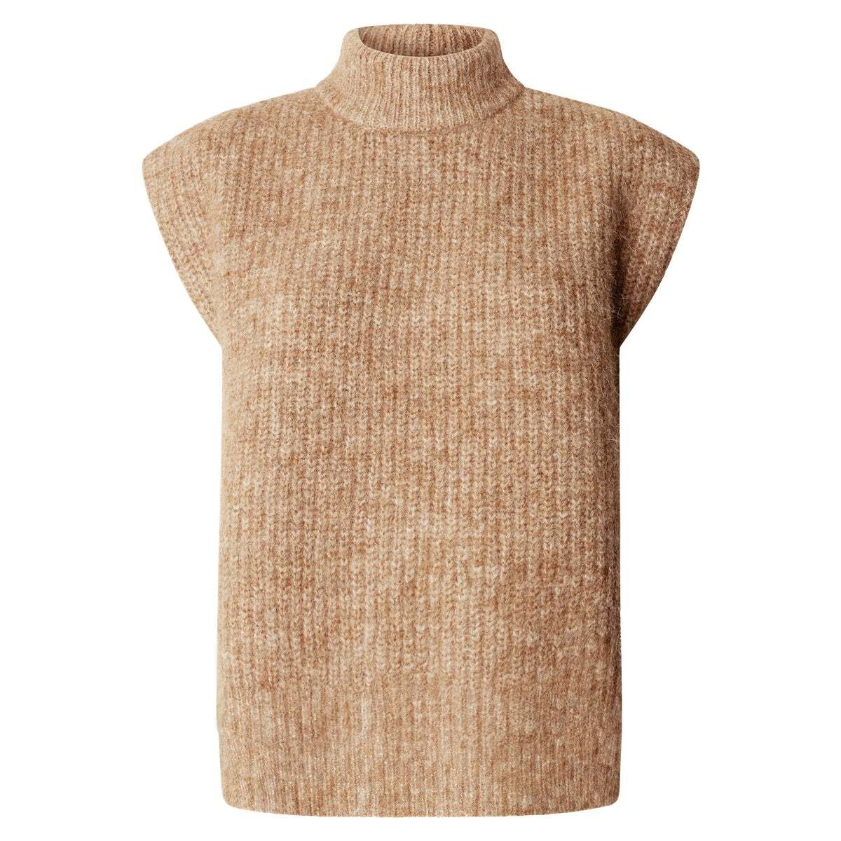 Gilet En Maille À Col Montant beige, PEPE JEANS