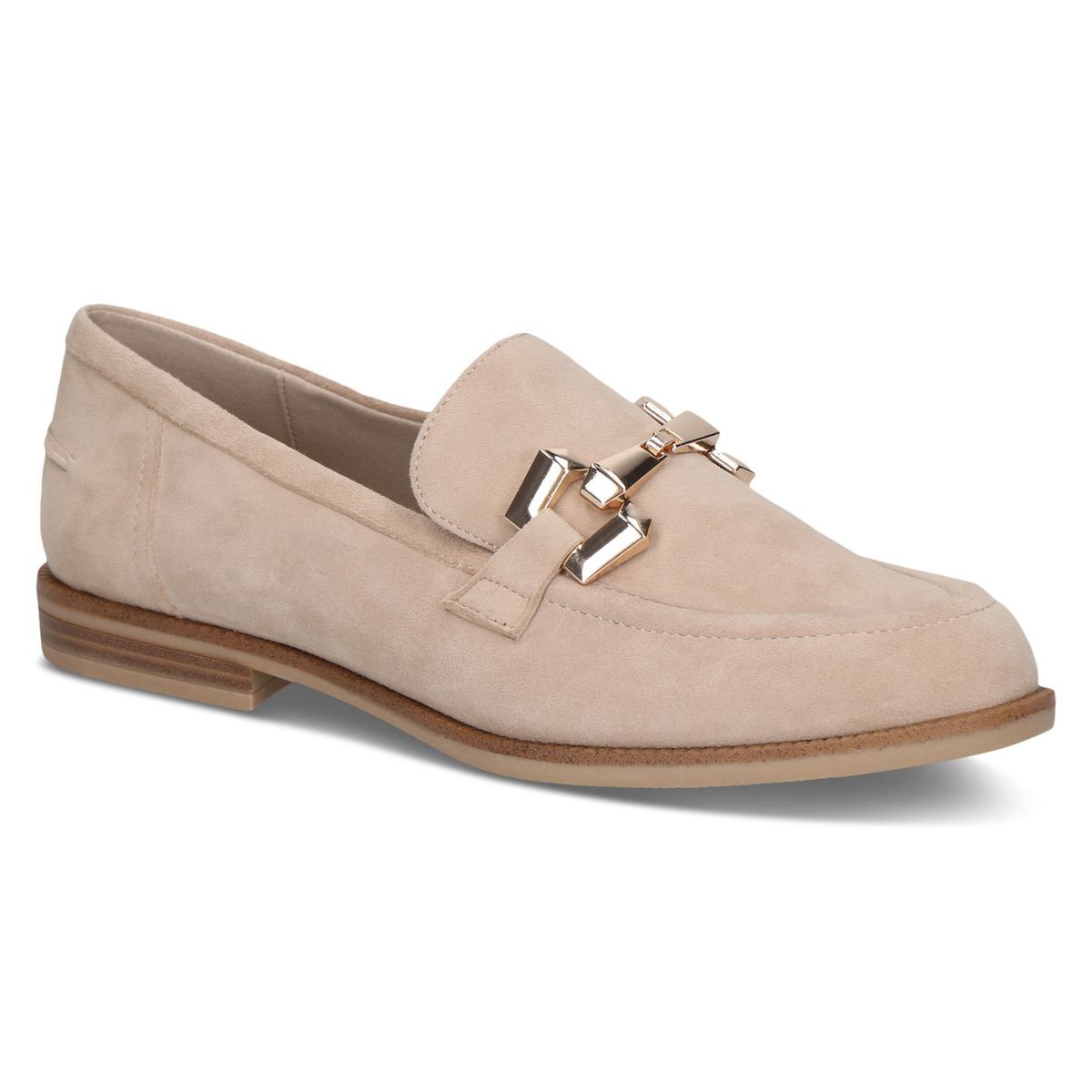 Slipper en cuir beige crème or, CAPRICE