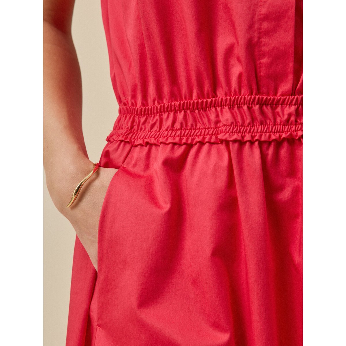 Robe longue cérémonie popeline satinée rose moyen, CYRILLUS