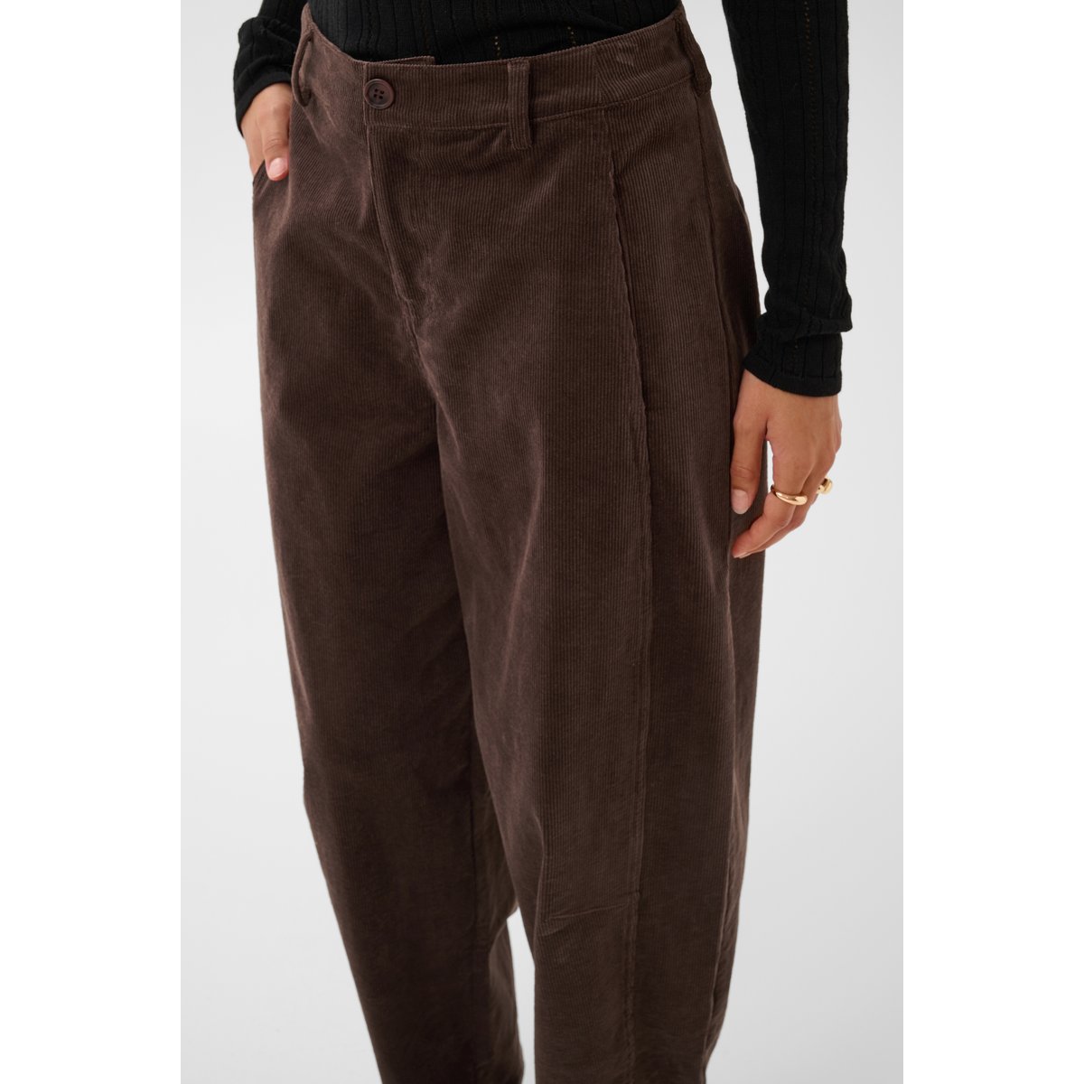Pantalon casual marron java, CREAM