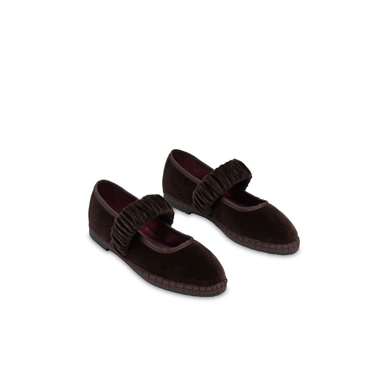 Ballerine in velluto Mafalda marrone scuro, FLABELUS
