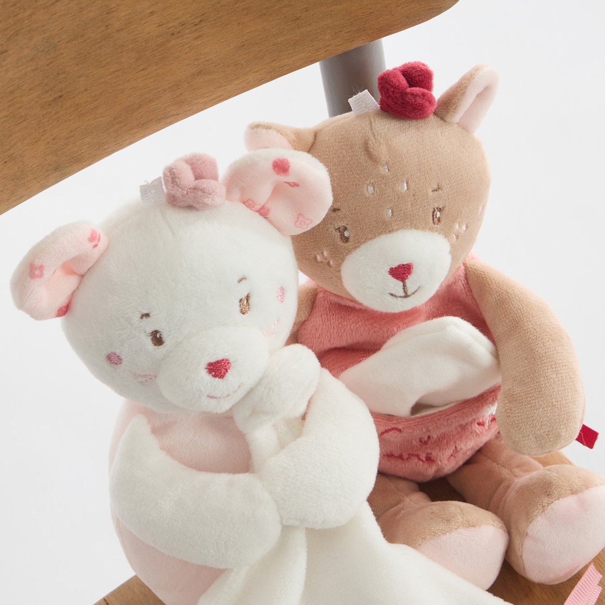 Doudou mouchoir xl souris rosia velours doux rose, SUCRE D'ORGE