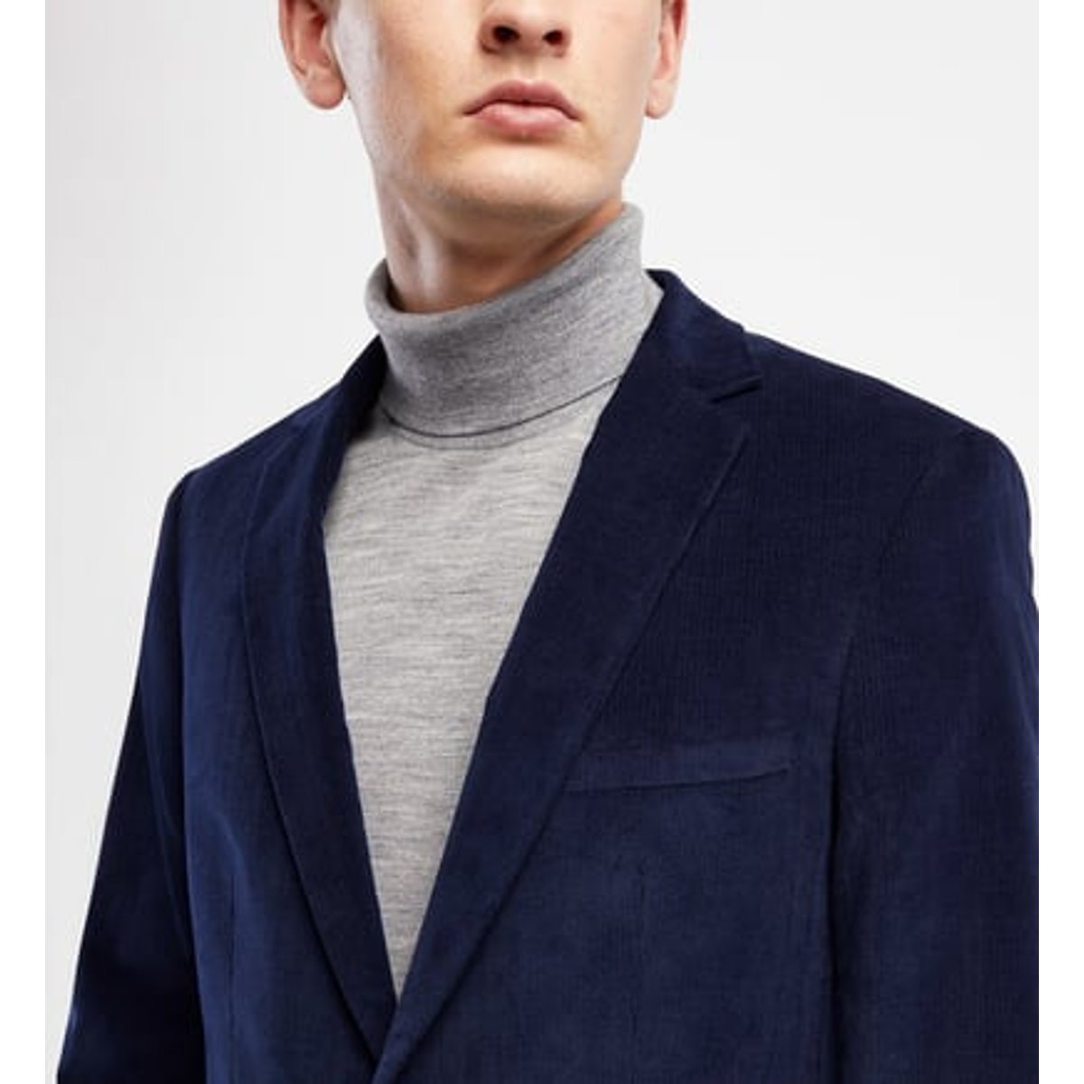 Veste De Costume Ajustée Peroy Coton Velours bleu marine, COMPTOIR GL