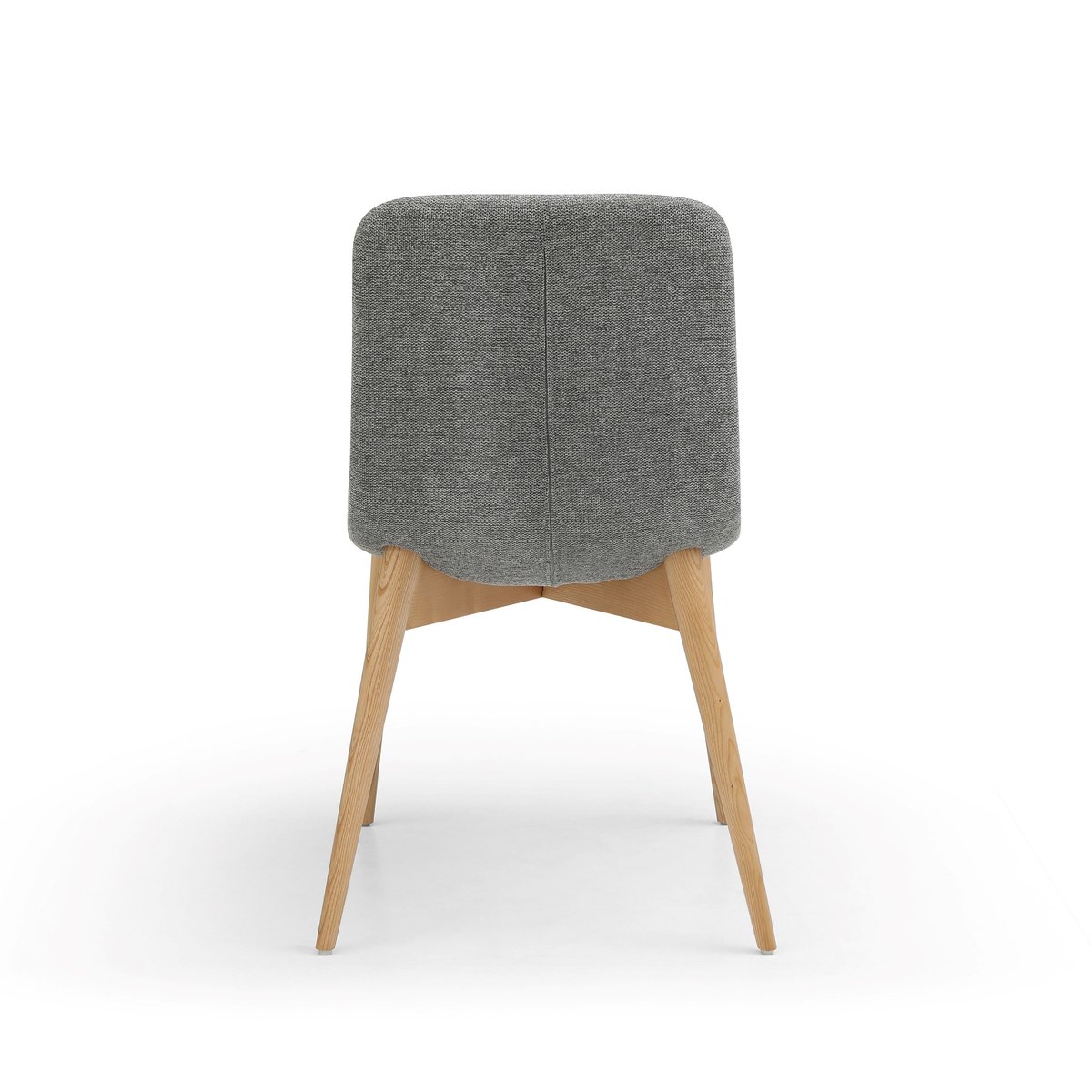 Chaise repas tissu pied frêne naturel gris clair, ZAGO