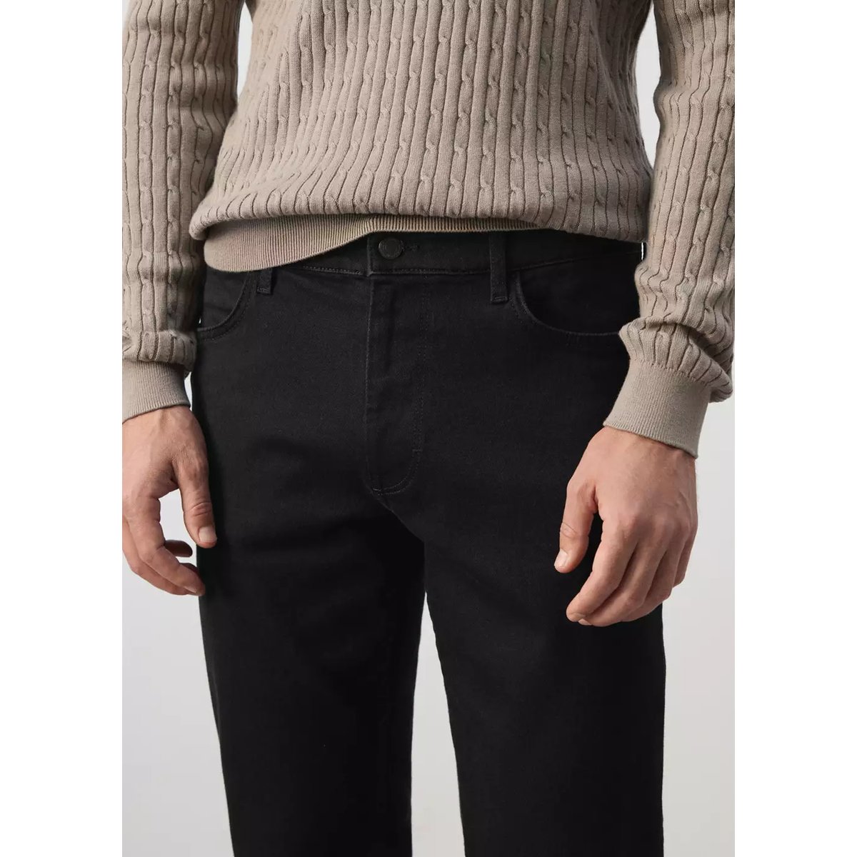 Jean Patrick slim fit Ultra Soft Touch black denim, MANGO MAN
