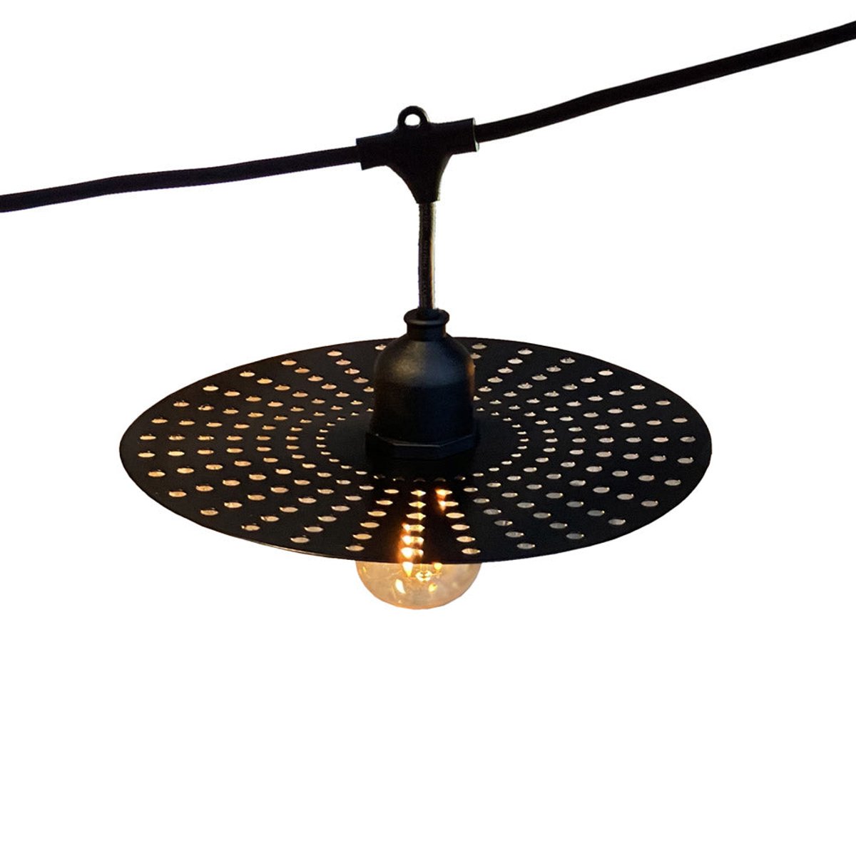 Guirlande disque métal E27 PLANET noir, LUMISKY