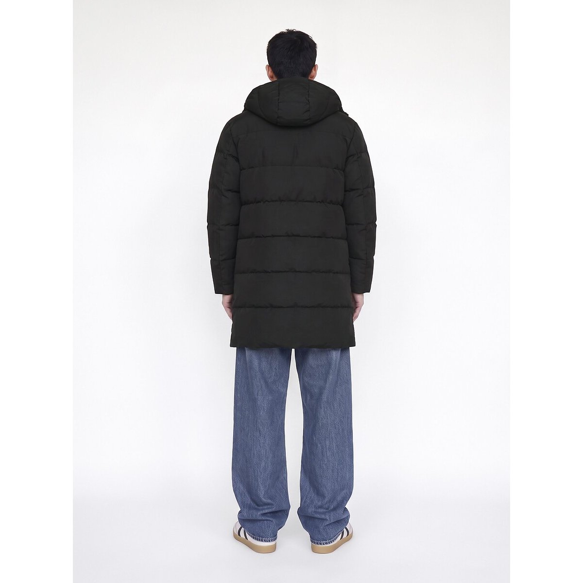 Blusão de comprimento médio com capuz fixo e gola subida, especial inverno preto , JACK & JONES
