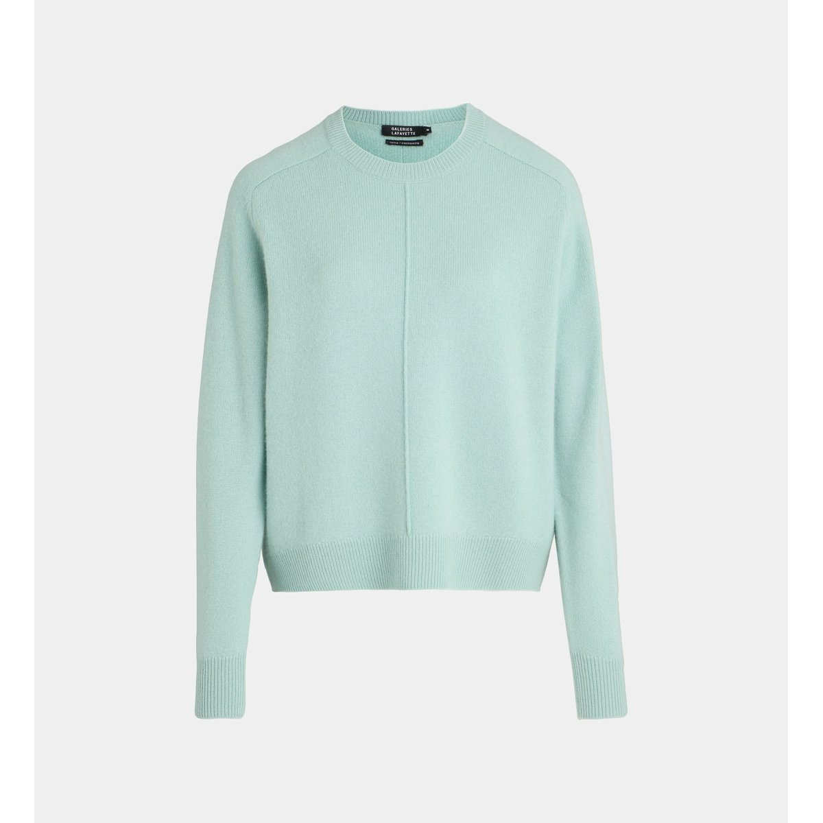 Pull droit dean en laine et cachemire bleu grisé, GALERIES LAFAYETTE