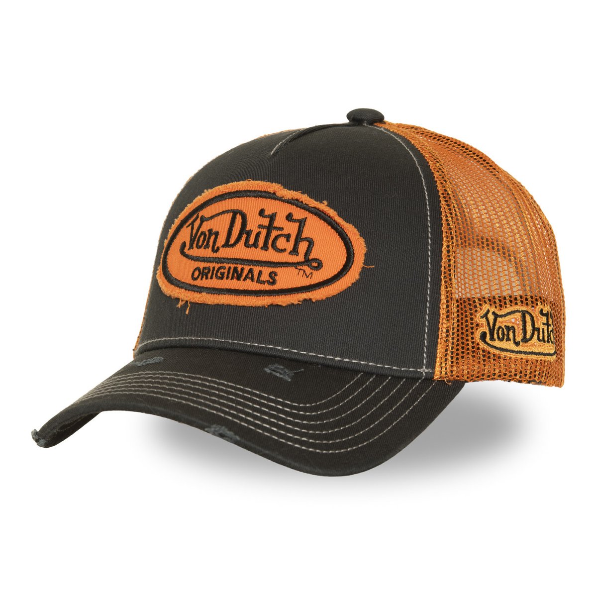 Casquette trucker URBAN noir/orange fluo, VON DUTCH
