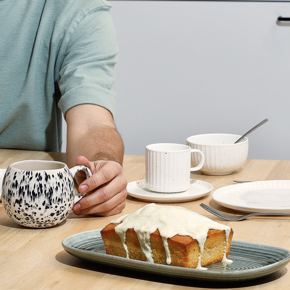 Lot de 4 plat de services CAMEO vert, SALT & PEPPER